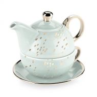Pinky Up 5857 Addison Champagne Dots Tea For One Set Teapots Size, Green