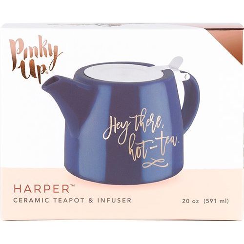  Pinky Up 5042 Harper Hey There, Hot-Tea Ceramic Teapot & Infuser Teapots,