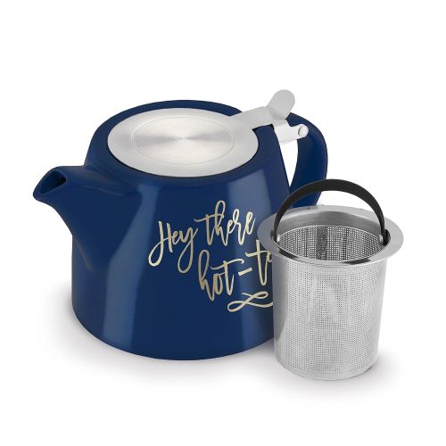  Pinky Up 5042 Harper Hey There, Hot-Tea Ceramic Teapot & Infuser Teapots,