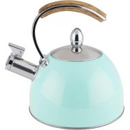 Pinky Up Presley Light Blue 70 Oz Tea Kettle, Stovetop Induction Stainless Steel Whistling Kettle