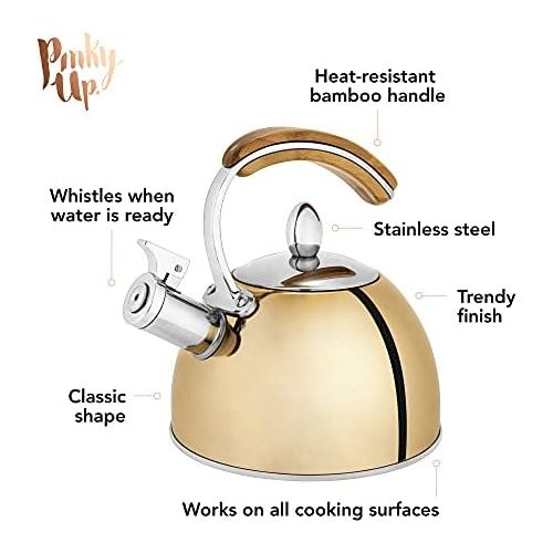  [아마존베스트]Pinky Up Presley Tea Kettle, One Size, Gold