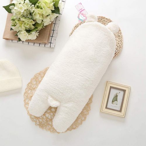  Pinleck Newborn Baby Boy Girl Cute Cotton Plush Receiving Blanket Sleeping Wrap Swaddle (Beige, One Size)