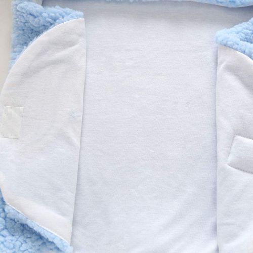  Pinleck Newborn Baby Boy Girl Cute Cotton Plush Receiving Blanket Sleeping Wrap Swaddle (Beige, One Size)