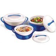 Pinnacle Thermoware Pinnacle Insulated Casserole Dish with Lid 3 pc. set 2.6/1.25/.6 qt. Elegant Hot Pot Food Warmer/Cooler - Large Thermal Soup/Salad Serving Bowl- Stainless Steel ?Best Gift Set for