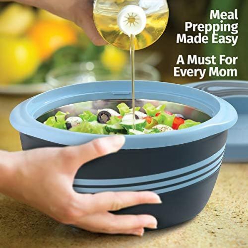  [아마존베스트]Pinnacle Thermoware Pinnacle Serving Salad/ Soup Dish Bowl - Thermal Inulated Bowl with Lid - Great Bowl for Holiday, Dinner and Party (3.6 qt Blue)