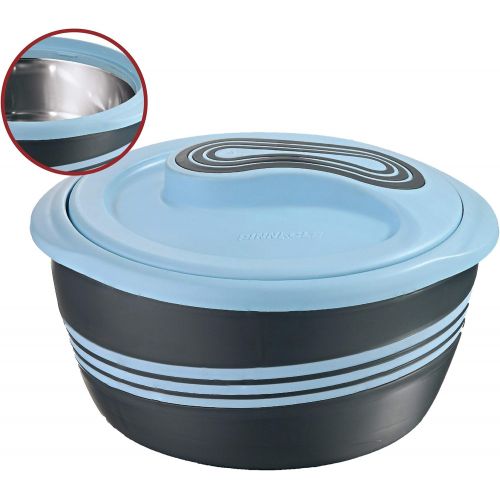  [아마존베스트]Pinnacle Thermoware Pinnacle Serving Salad/ Soup Dish Bowl - Thermal Inulated Bowl with Lid - Great Bowl for Holiday, Dinner and Party (3.6 qt Blue)