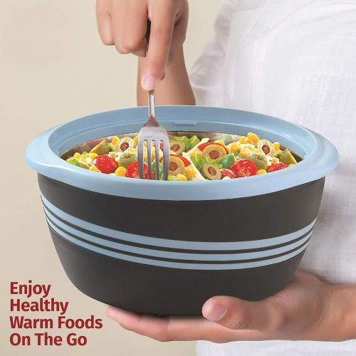  [아마존베스트]Pinnacle Thermoware Pinnacle Serving Salad/ Soup Dish Bowl - Thermal Inulated Bowl with Lid - Great Bowl for Holiday, Dinner and Party (3.6 qt Blue)