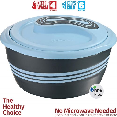  [아마존베스트]Pinnacle Thermoware Pinnacle Serving Salad/ Soup Dish Bowl - Thermal Inulated Bowl with Lid - Great Bowl for Holiday, Dinner and Party (3.6 qt Blue)