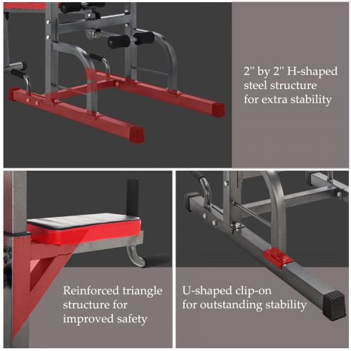  Pinty Power Tower with Push Up, Pull Up, and Dip Stations