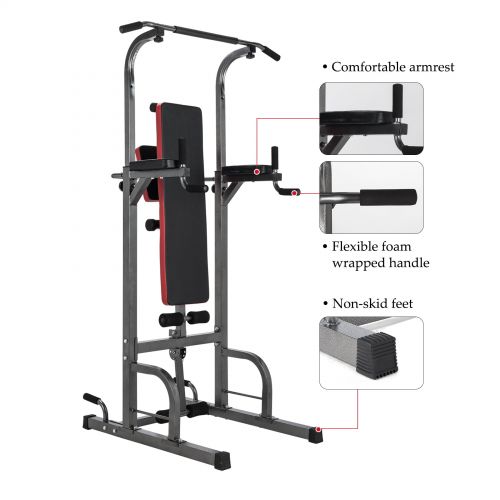 제네릭 Generic Angelhouse XR 11.9 Power Tower+Large Load With Adjustable Abs Workout Knee Crunch Triceps Station Fitness Power Tower for Home Gym