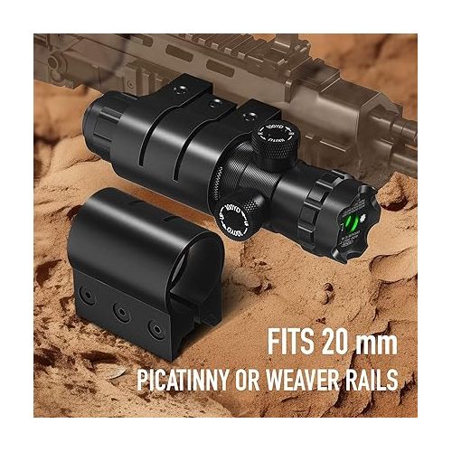  Pinty Hunting Rifle Green Laser Sight Dot Scope Adjustable with Mounts