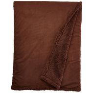 Shavel Home Products 102 by 90-Inch Micro Flannel Blanket with Sherpa Back, King, Chocolate