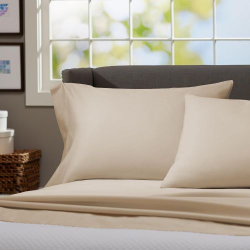  Pinzon by Amazon Pinzon 500-Thread-Count Pima Cotton Sateen Bed Sheet Set - Queen, Canvas