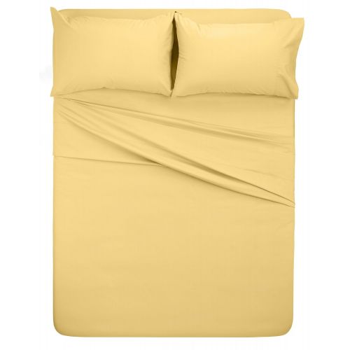  Pinzon by Amazon Pinzon 300 Thread Count Percale Cotton Sheet Set - Full, Straw