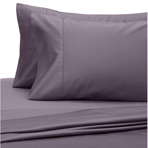  Pinzon by Amazon Pinzon 400 Thread Count Egyptian Cotton Sateen Hemstitch Sheet Set -Full, Pale Purple