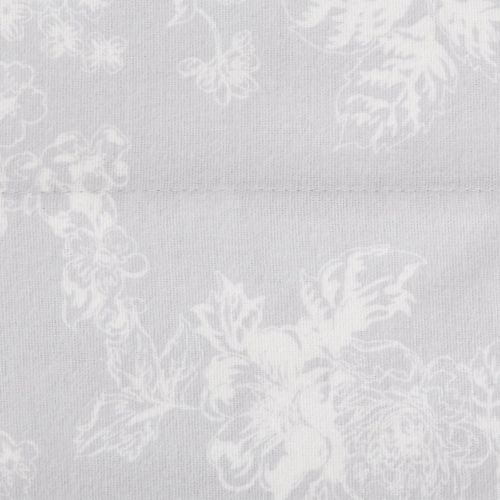  Pinzon by Amazon Pinzon Cotton Flannel Bed Sheet Set - Twin XL, Floral Grey