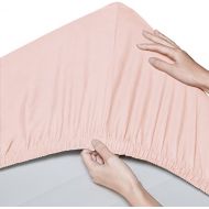 [아마존핫딜]Pinzon by Amazon Pinzon - Spannbettlaken aus Bio-Baumwolle, Kinderbett/Babybett, 2er-Pack, 70 x 140 cm, Blassrosa