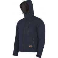 Pioneer Men's Heated Softshell Jacket - Water Resistant with Detachable Hood - Power Bank Not Included (Multiple Colors)