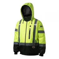 Pioneer High Visibility Jacket - Waterproof Heated Safety Bomber - StarTech Reflective Tape - Detachable Hood (Power Bank Not Included)