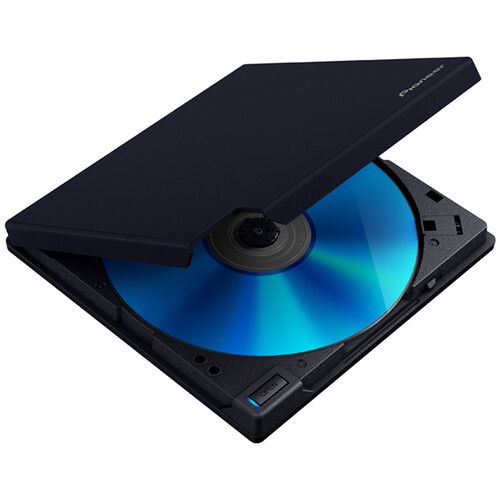 파이오니아 Pioneer BDR-XD08UMB-S Portable USB 3.2 Gen 1 Clamshell Optical Drive (Midnight Black)