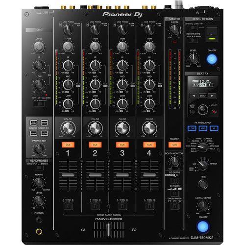 파이오니아 Pioneer DJ DJM-750MK2 4-Channel Professional DJ Club Mixer with USB Soundcard