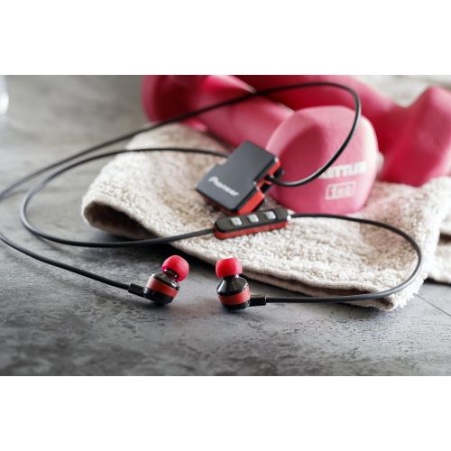 파이오니아 Pioneer Active in-Ear Wireless Headphones with Integrated Clip, Red SE-CL5BT(R)