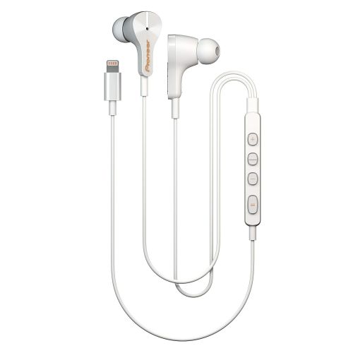파이오니아 Pioneer Rayz Original Active Noise Cancelling Earbuds wired with Mic, Auto-pause, Hands-free Hey Siri, Lightning Cable Earphones Compatible with iPhone, iPad and iPod. MFI Certifie