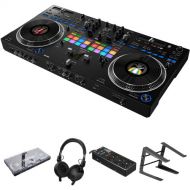 Pioneer DJ DDJ-REV7 2-Channel Serato DJ Pro Controller Kit with Cover, Headphones, Power Strip, and Stand