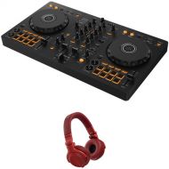 Pioneer DJ DDJ-FLX4 Portable 2-Channel rekordbox DJ and Serato Controller Kit with Headphones