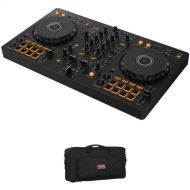 Pioneer DJ DDJ-FLX4 Portable 2-Channel rekordbox DJ and Serato Controller Kit with Gig Bag