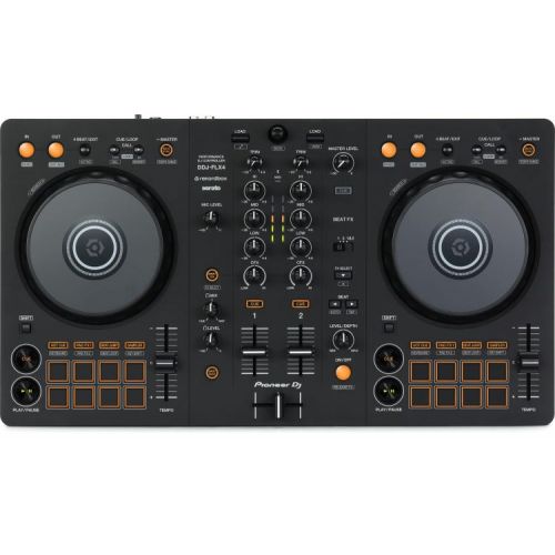 파이오니아 Pioneer DJ DDJ-FLX4 2-deck Rekordbox and Serato DJ Controller with Decksaver - Graphite