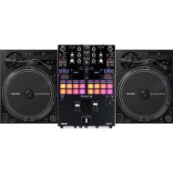 Pioneer DJ PLX-CRSS12 Hybrid Direct Drive Turntable (Pair) and DJM-S7 2-channel Mixer