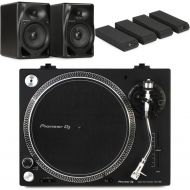 Pioneer DJ PLX-500 Direct Drive Turntable with Active Speakers and Foam Pads