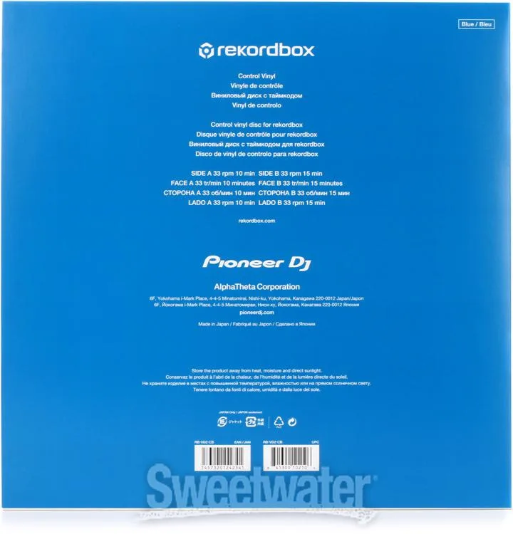 파이오니아 Pioneer DJ RB-VD2 12-inch Rekordbox Control Vinyl Pair - Clear Blue