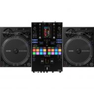 Pioneer DJ PLX-CRSS12 Hybrid Direct Drive Turntable (Pair) and DJM-S11 2-channel Mixer