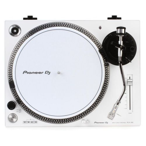 파이오니아 Pioneer DJ PLX-500 Direct Drive Turntable with Active Speakers and Foam Pads- White