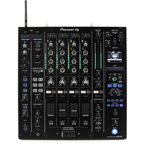 파이오니아 Pioneer DJ DJM-A9 4-channel DJ Mixer with Effects and Dual Technics SL-1200MK7 Direct Drive Professional Turntable Bundle