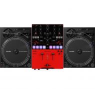 Pioneer DJ PLX-CRSS12 Hybrid Direct Drive Turntable (Pair) and DJM-S5 2-channel Mixer