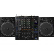 Pioneer DJ PLX-CRSS12 Hybrid Direct Drive Turntable (Pair) and DJM-A9 4-channel Mixer