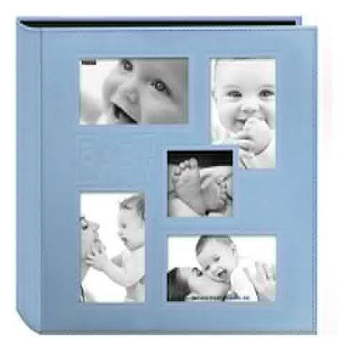 파이오니아 [아마존베스트]Pioneer Photo Albums Pioneer Collage Frame Embossed Baby Sewn Leatherette Cover Photo Album, 4x6, 240 Photos, Baby Blue