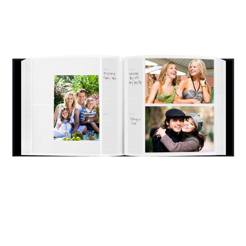 파이오니아 Pioneer Photo Albums 200 Pocket Sewn Leatherette Frame Cover Photo Album, 4 by 6-Inch, Black