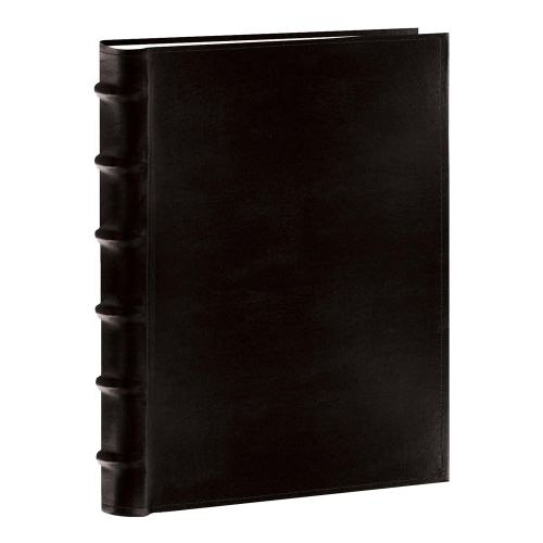 파이오니아 Pioneer Photo Albums Pioneer Sewn Bonded Leather BookBound Bi-Directional Photo Album, Holds 300 4x6 Photos, 3 Per Page. Color: Black.