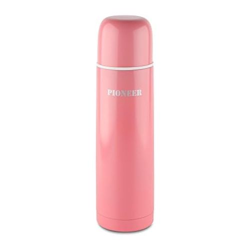 파이오니아 Pioneer DrinkPod Isolierflasche aus Edelstahl 0,5 L Doppelwandig Thermo-Lebensmittelbehalter 8 Stunden Heiss 24 Stunden Kuehl Auslaufsicher BPA-Frei - Rosa