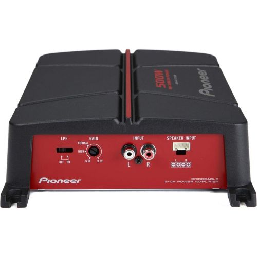 파이오니아 Pioneer GM-A3702 2-Channel Bridgeable Amplifier ,Black/red