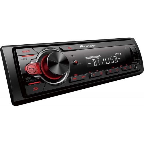 파이오니아 Pioneer Single Din Built-In Bluetooth, MIXTRAX, USB, Auxiliary, Pandora, Spotify, iPhone, Android and Smart Sync App Compatibility Car Digital Media Receiver / Includes Alphasonik