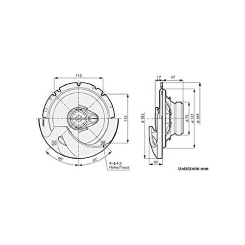 파이오니아 Pioneer TS R1750S 250W 17cm 3 Way Coaxial Speakers