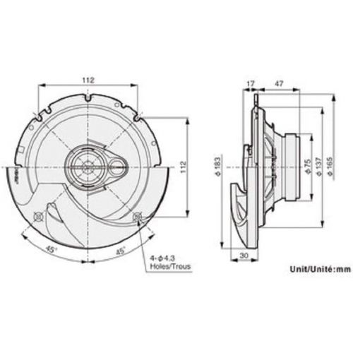 파이오니아 Pioneer TS R1750S 250W 17cm 3 Way Coaxial Speakers