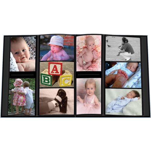 파이오니아 Pioneer Photo Albums Pioneer Collage Frame Embossed Baby Sewn Leatherette Cover Photo Album, 4x6, 240 Photos, Baby Blue