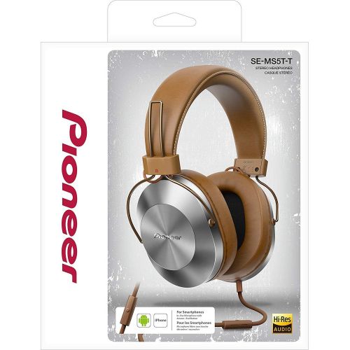 파이오니아 Pioneer Hi-Res Over-Ear Headphones, Brown SE-MS5T(T)