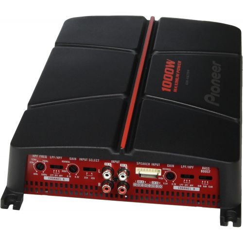 파이오니아 Pioneer GM-A6704 4-Channel Bridgeable Amplifier with Bass Boost,Blackred